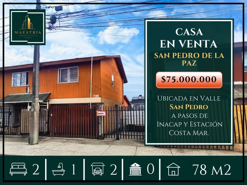 CASA EN VENTA SAN PEDRO DE LA PAZ